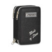 Picture of SEVEN 3 ZIPPER JET BLACK FILLED PENCIL CASE